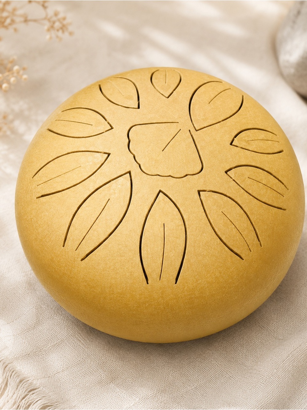 Gold Steel Tongue Drum 6" 11 Notes C Key | Meditation & Relaxing Sound Gift